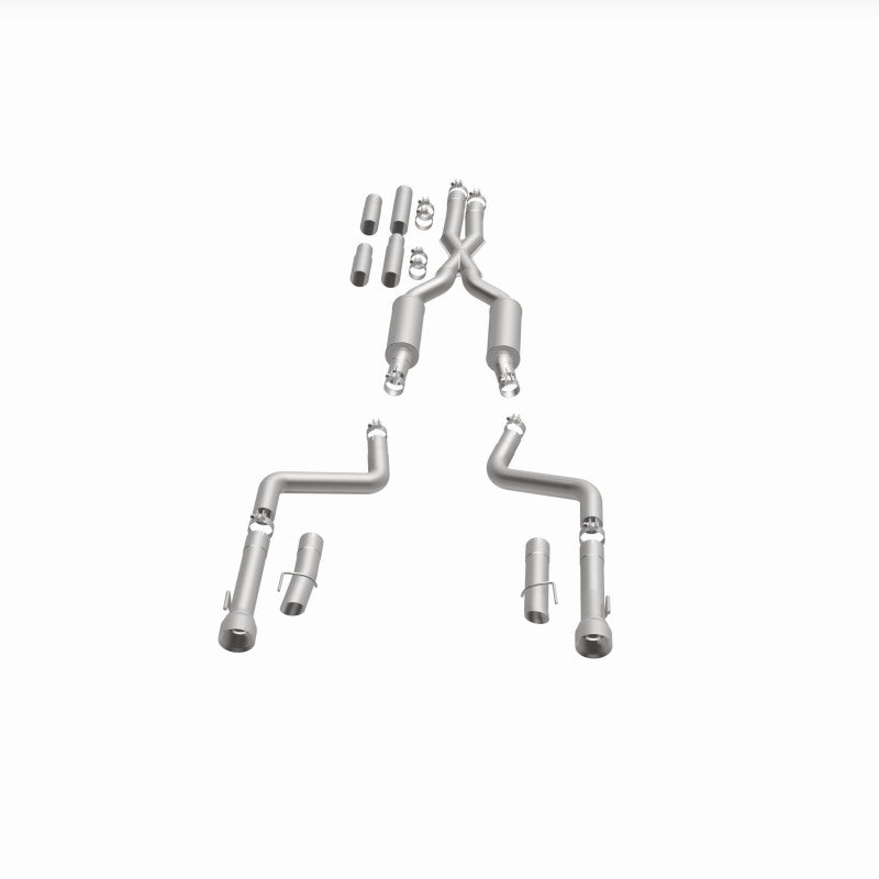 MagnaFlow 2017+ Dodge Charger 409 SS Polished 3in Quad Tips Cat-Back Exhaust components layout.