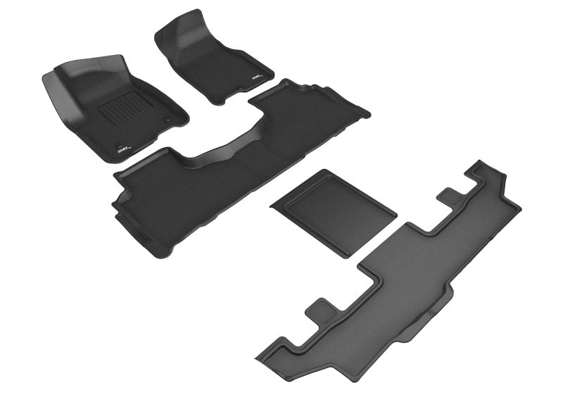 3D MAXpider 21-24 GMC Yukon Xl 7-Seat Kagu Black R1 R2 R3 floor mats