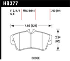 Hawk SRT4 HP+ Street Front Brake Pads specifications for Dodge.