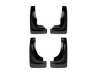WeatherTech 2021+ Jeep Grand Cherokee L No Drill Mudflaps - Black set of 4 for offroad performance upgrades.