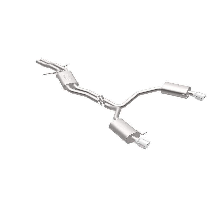 MagnaFlow Sys C/B 12-15 Audi A6 / A7 3.0L V6 SS 2.5in Dual Split Rear Ext 4in Tips exhaust system image