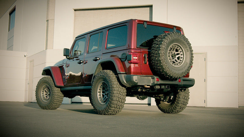 Borla 21-22 Jeep Wrangler Rubicon 392 6.4L V8 AT 4WD 4DR S-Type Cat-Back Exhaust - Coated Black with offroad tires