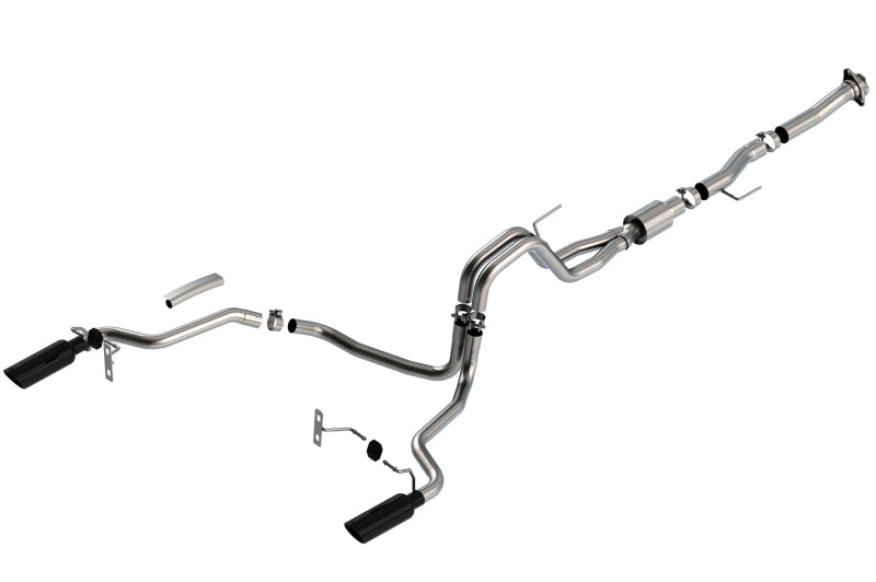 Borla F-150 2021 5.0L 2dr RC SB (122.8 WB) XL/XLT 3/2.25 SRE Cat-Back ATAK Black Chrome Tips exhaust system Main image