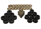 Energy Suspension GM Body Mount Set W/Hardware - Black in black polyurethane with included hardware for suspension upgrades.