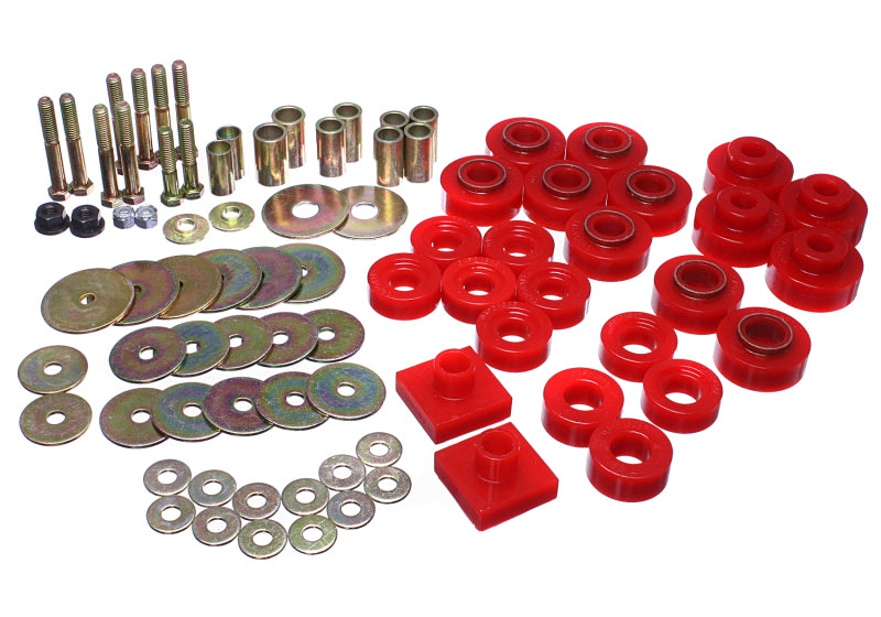 Energy Suspension 68-72 Oldsmobile Cutlass Red Body Mount Set components