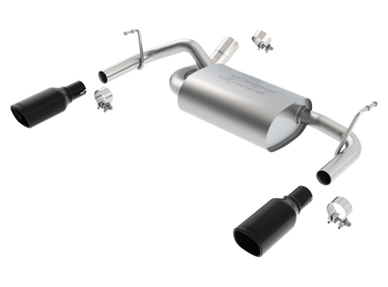 Borla 12-16 Jeep Wrangler 3.6AT/MT 4WD 2+4DR S/ SQ /RL/AC SR 2.5in, 2in Tip 3.5 sqx8 Black Chrome exhaust system parts Main image