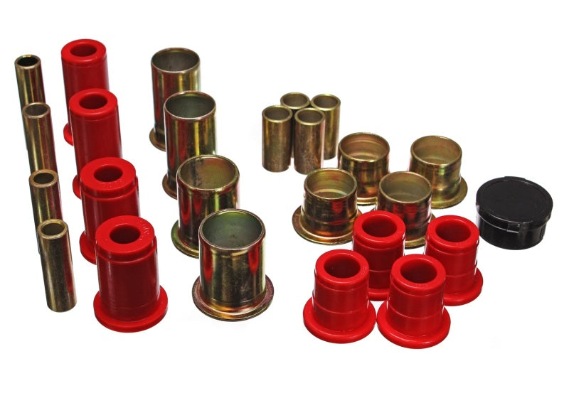 Energy Suspension 82-04 Ford Blazer/S10/S15 PickUp 2WD Red Front Control Arm Bushing Set for offroad performance upgrades.