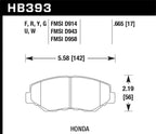 Hawk 03-08 Honda Pilot / 03-11 Honda Element HP+ Street Front Brake Pads dimensions and specs