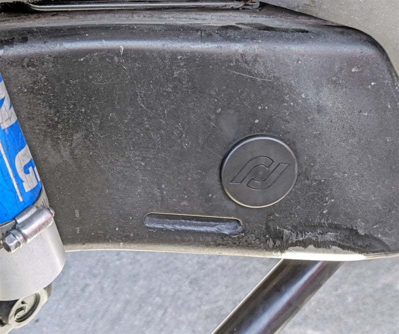 RockJock JK Frame Rail Plugs Frame Behind Front Axle Centerline CNC Machined Black Delrin Secondary image