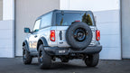 Borla 21-22 Ford Bronco 2.7L 2DR/4DR T-304 Stainless Steel Cat-Back Touring Exhaust - Brushed on a silver Ford Bronco