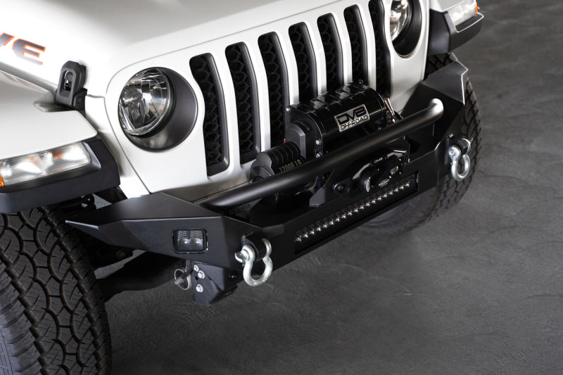 DV8 Offroad 18-23 Jeep Wrangler JL / 20-23 Jeep Gladiator JT FS-7 Mid-Width Winch Front Bumper with winch and recovery gear