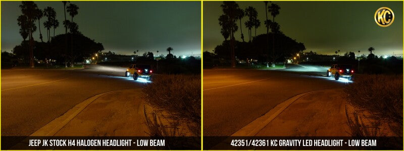 KC HiLiTES 97-06 Jeep TJ/Univ. 7in. Gravity LED H4 DOT Approved Replac. Headlight (Pair Pack System) comparison image