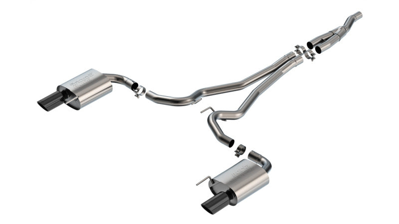 Borla 2024 Ford Mustang 2.3L Ecoboost 2.50 S-TYPE Black Chrome Catback Exhaust - Non-Active Main image