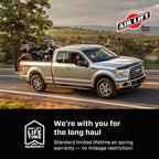 AirLift Performance 21-24 Ford Bronco LoadLifter 5000 Air Spring Kit on truck with motorcycle in back for towing