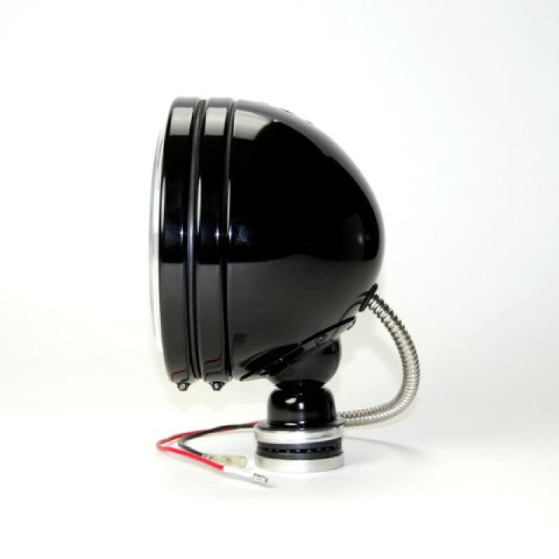 KC HiLiTES Daylighter 6in. Halogen Light 100w Spot Beam (Pair Pack System) - Black SS side view for offroad lighting