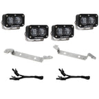 Baja Designs 2022+ Toyota Tundra S2 SAE OEM Fog Light Replacement Kit - Clear components including brackets and wiring