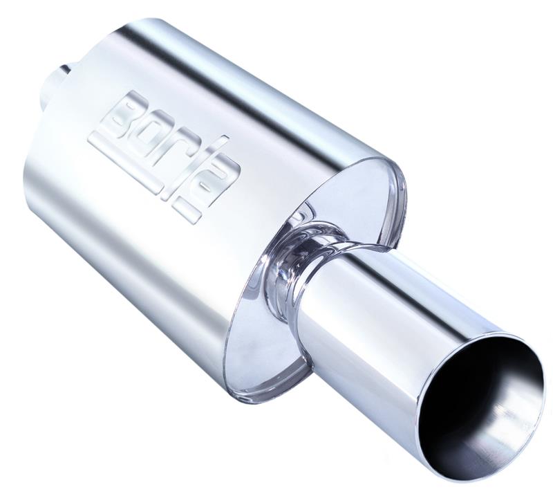 Borla Boomer Muffler Thumper Oval 2-1/4in In 4in Side Round Out for offroad performance upgrades