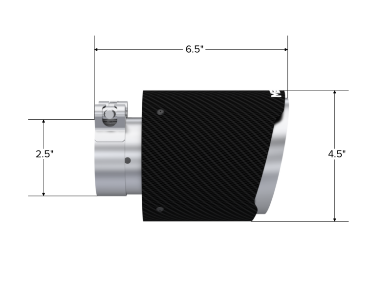 MBRP Universal Carbon Fiber Tip 2.5in ID / 4.5in OD Out / 6.5in Length Angle Cut Dual Wall Secondary image