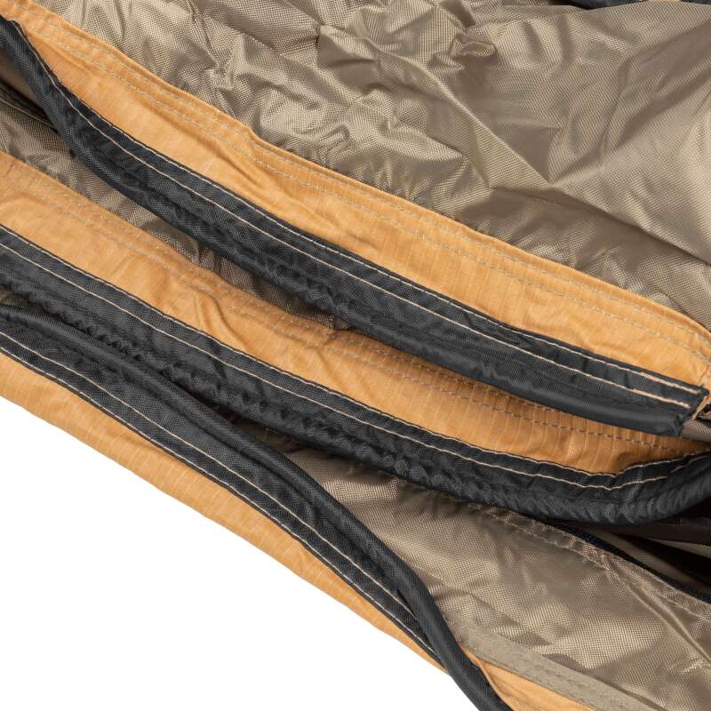 Close-up of ARB Dlxe Awn Room W/Flr 2.5M98Lg fabric and zippers.