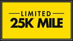 Limited 25K Mile warranty badge for vehicle parts