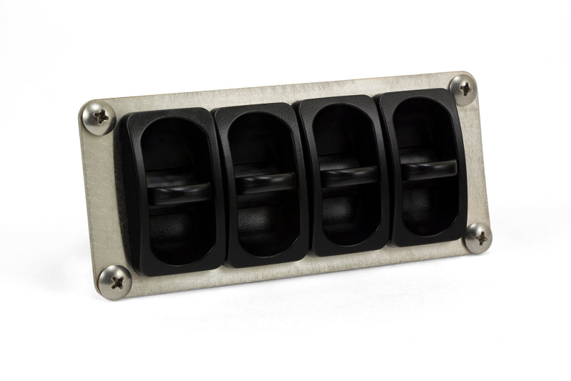 Air Lift 4-Way Manual Control System 100% Duty 1/4in Line 4 Gal. Tank switch plate for offroad performance upgrades.