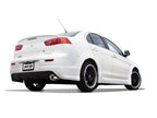 Borla 08-11 Mitsubishi Lancer DE/ES/GTS SS Exhaust (rear section only) installed on white car.