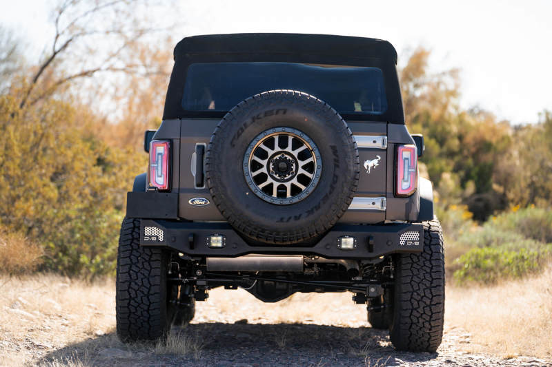 DV8 Offroad 21-22 Ford Bronco MTO Series Rear Bumper on off road truck