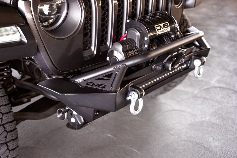 DV8 Offroad 07-23 Jeep Wrangler JK/JL & Gladiator JT FS-1 Series Stubby Front Bumper with winch and recovery gear.