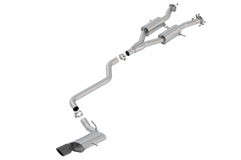 Borla 14-18 Jeep Grand Cherokee 3.6L V6 AWD AT 4DR 2.50in S-TYPE Cat-Back Exhaust Black Chrome Tip parts for performance upgrades Main image