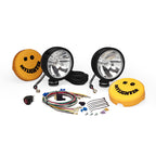 KC HiLiTES Daylighter 6in. Halogen Light 100w Spot Beam (Pair Pack System) - Black SS with wiring and components