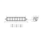 Rigid Industries Revolve 40in Bar w/Amber Trim Ring technical drawing