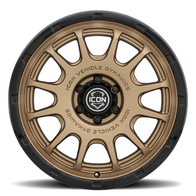 ICON Alloys Rancho 20x9 / 6x5.5 / 0mm / 5in BS Satin Bronze w/ Gloss Black Lip Wheel Secondary image