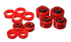 Energy Suspension 05-07 Ford F250/F350 2/4WD Red Body Mount Set for offroad performance upgrades.