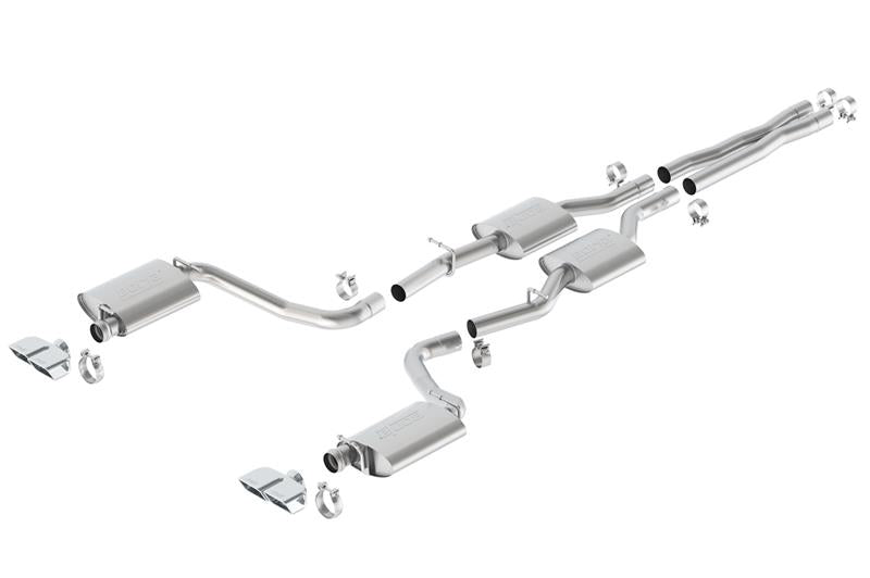 Borla 15-16 Dodge Challenger R/T 5.7L Dual Rectangle Angle Cut Dual Split Rear Exit S-Type Exhaust system components