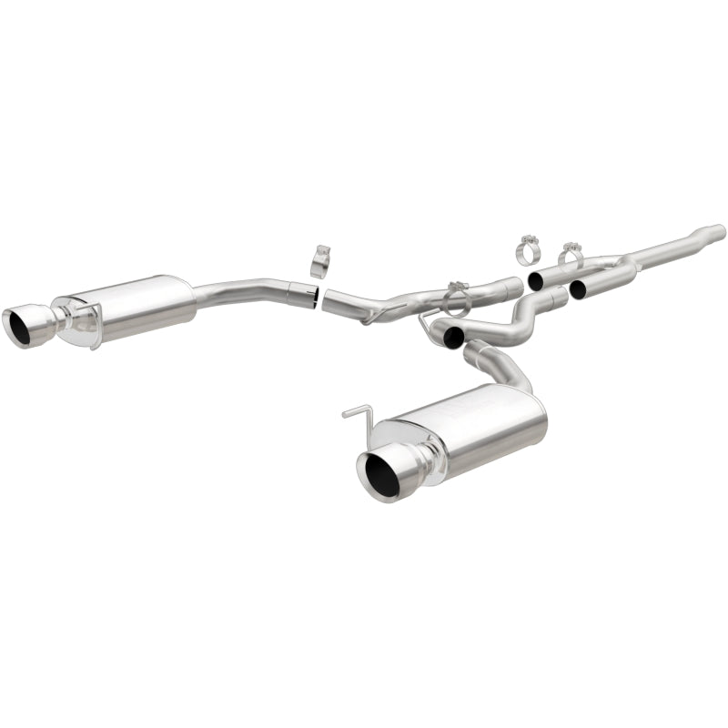 MagnaFlow Cat Back, SS, 2.5in, Street, Dual Split Polished 4.5in Tips 2015 Ford Mustang Ecoboost exhaust system