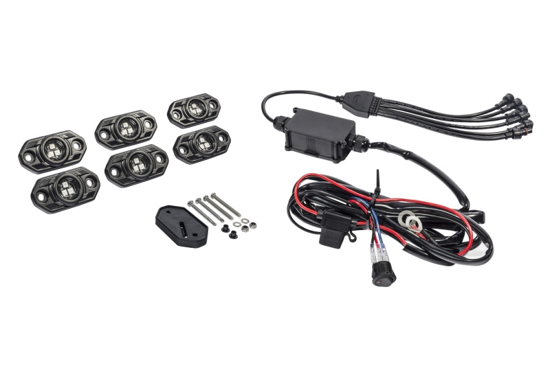 KC HiLiTES C-Series RGB LED Rock Light Kit (Incl. Wiring) - Set of 6 components