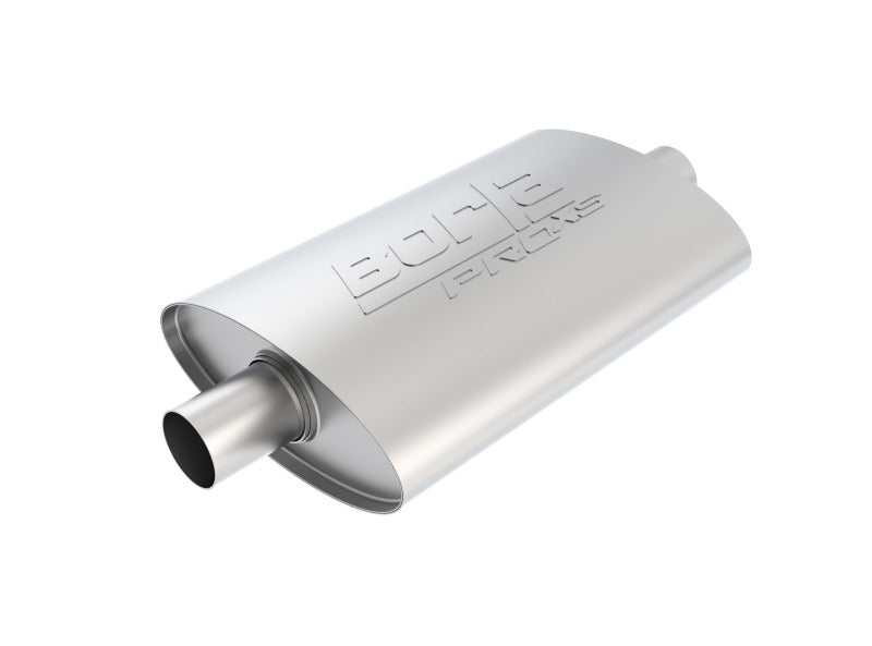 Borla Pro-XS 2inch, 2inch, 14inch x 9-1/2inch x 4inch Oval Cen/Cen w/o Notch Turbo Muffler for offroad parts