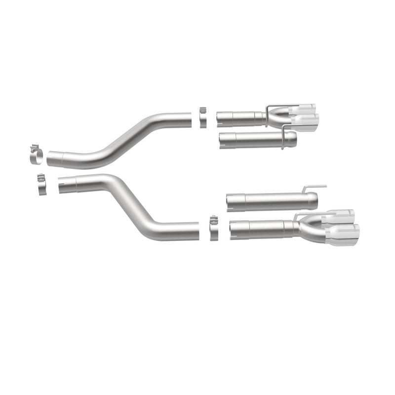 MagnaFlow Axle-Back, SS, 3in, Quad Split Rear 3.5 Tips 2015 Dodge Challenger incl SRT Hellcat exhaust system parts