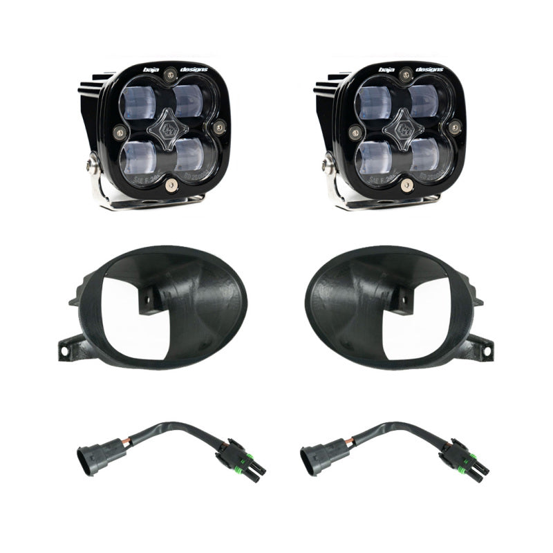 Baja Designs 19-22 Mercedes Sprinter 1500/2500/3500 Squadron SAE Fog Pocket Light Kit components