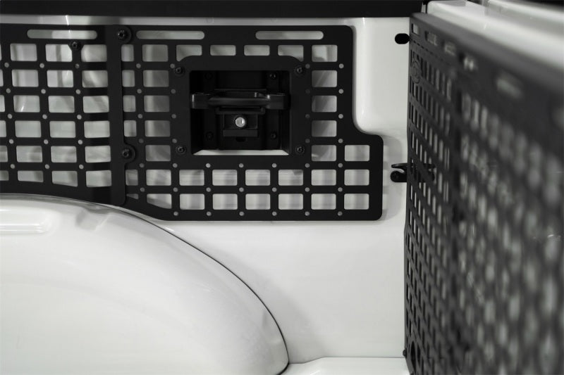 Addictive Desert Designs2021+ Ford F150 Bed Side Molle Panels - Driver Side Full Set close-up for offroad performance upgrades.