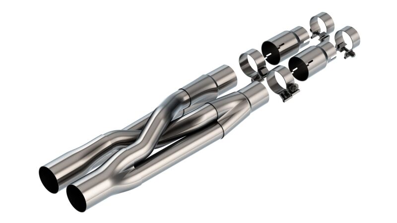 Borla 18-22 MUSTANG GT V8 AT/MT RWD 2DR SWITCHFIRE X-PIPE UPGRADE exhaust components and clamps.