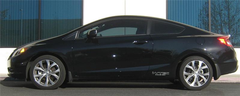 Eibach Pro-Kit for 12-13 Honda Civic Si Coupe/Sedan /13-15 Acura ILX 2.4L 4Cyl on a black vehicle side view