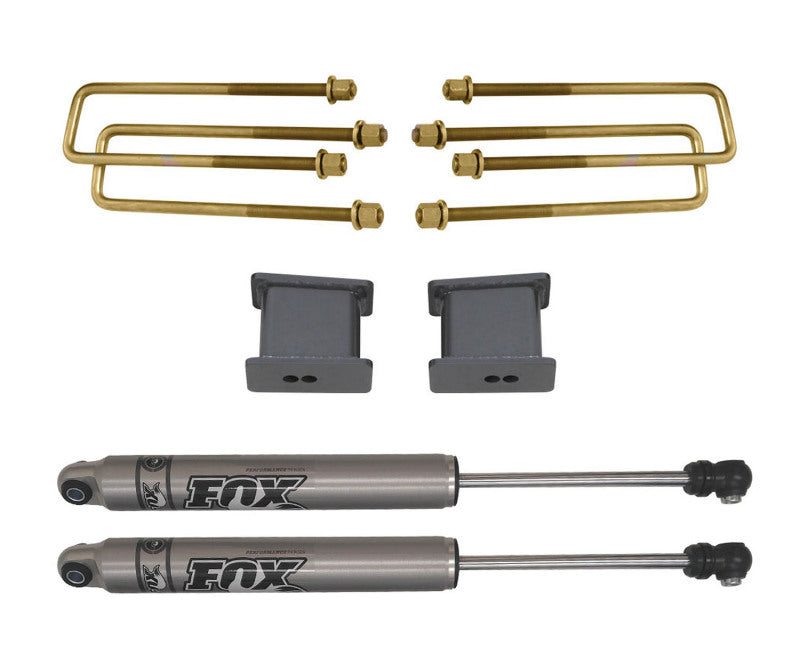 MaxTrac 07-16 GM C1500 2WD w/Cast Steel Susp. 2in Rear Lift Kit components including Fox shocks and hardware. Main image