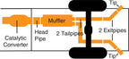 Gibson 07-12 Chevrolet Avalanche LS 5.3L 2.25in Cat-Back Dual Extreme Exhaust - Aluminized diagram