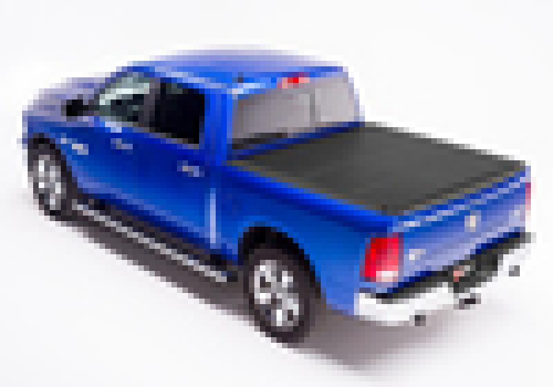 BAK 02-20 Dodge Ram 1500 (19-20 Classic Only) / 03-20 Ram 2500/3500 8ft Bed BAKFlip MX4 Matte Finish on blue truck