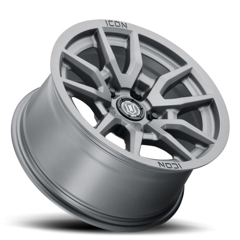 ICON Vector 5 17x8.5 5x150 25mm Offset 5.75in BS 110.1mm Bore Titanium Wheel for offroad performance upgrades