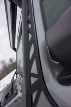 Fishbone Offroad 2018+ Jeep Wrangler JL Windshield Light Bracket close-up for offroad lighting