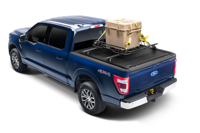 Retrax 21-22 Ford F-150 Super Crew/Super Cab (Incl. 2022 Lightning) 5.5ft Bed RetraxPRO XR with cargo on top.