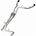MagnaFlow 2025 Ram 1500 RHO SPEQ Series Black Chrome Cat-Back Performance Exhaust System laid out on a white background.