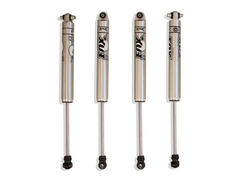MaxTrac 20-23 Jeep Gladiator 4.5in/2in Lift Height F&R Fox 2.0 Performance Series Shocks for offroad performance upgrades.